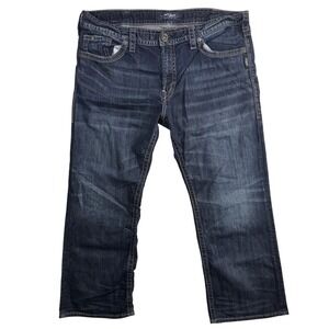 Silver Jeans 40W‎ 30L Indigo Wash Zac Faded Denim Streetwear Grunge Western Y2K